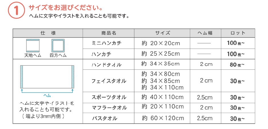 サイズをお選びください