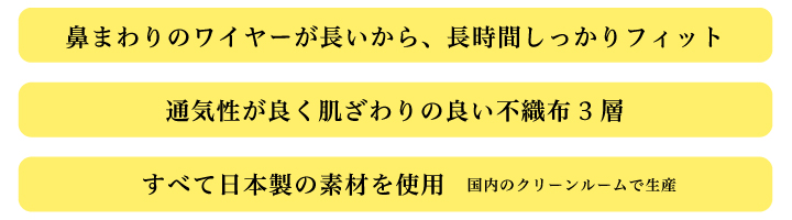 医療・福祉施設の方のご意見を取り入れて作られたマスクです