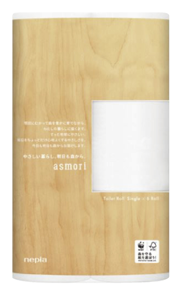 asmori トイレットロール6ロールシングル120m