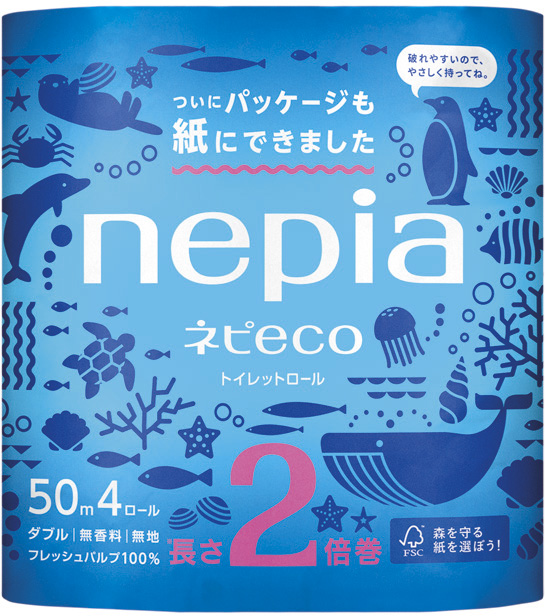 ネピecoトイレットロール2倍巻4ロールダブル