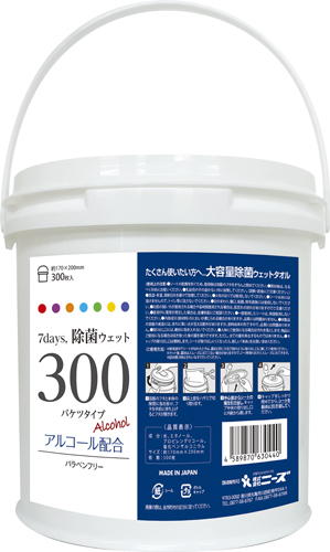 7days, 除菌ウェット300 バケツタイプ本体300枚入り